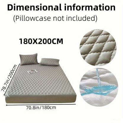 1pc Soft and Comfortable Waterproof Layered Mattress Protector, Solid Color Bedding Mattress Cover, Fitted Sheet Only for Bedroom Guest Room