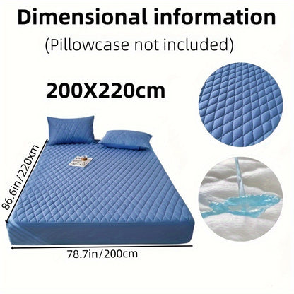 1pc Soft and Comfortable Waterproof Layered Mattress Protector, Solid Color Bedding Mattress Cover, Fitted Sheet Only for Bedroom Guest Room