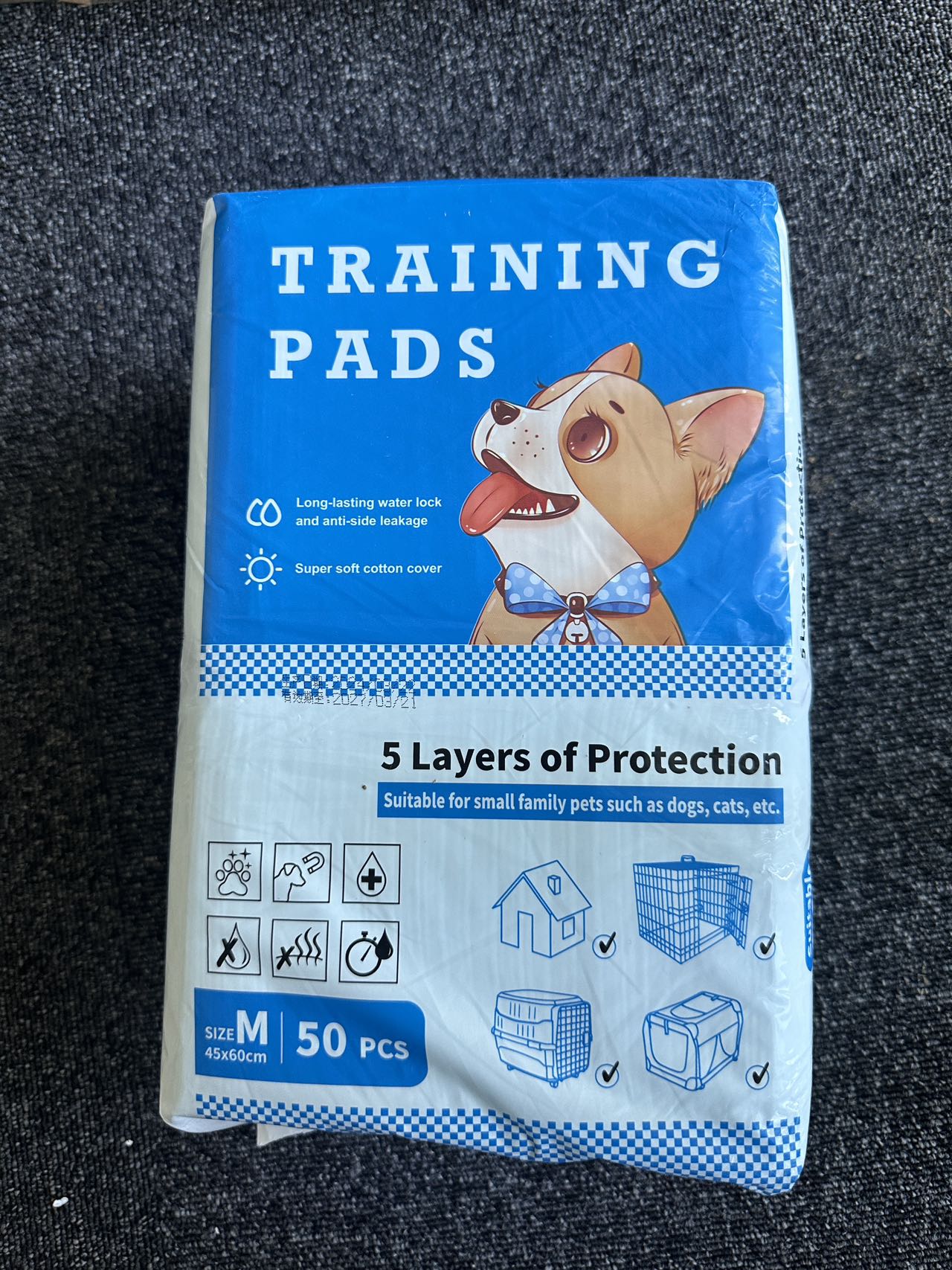 100pcs Dog and Puppy Pee Pads Disposable Training Pads for dogs with 5-Layer Leak-Proof Design and Quick-Dry Surface for Potty Training