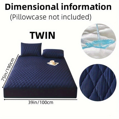 1pc Soft and Comfortable Waterproof Layered Mattress Protector, Solid Color Bedding Mattress Cover, Fitted Sheet Only for Bedroom Guest Room