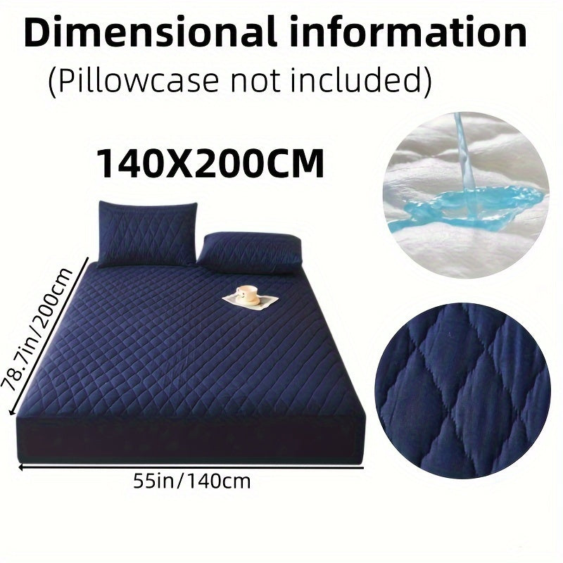 1pc Soft and Comfortable Waterproof Layered Mattress Protector, Solid Color Bedding Mattress Cover, Fitted Sheet Only for Bedroom Guest Room