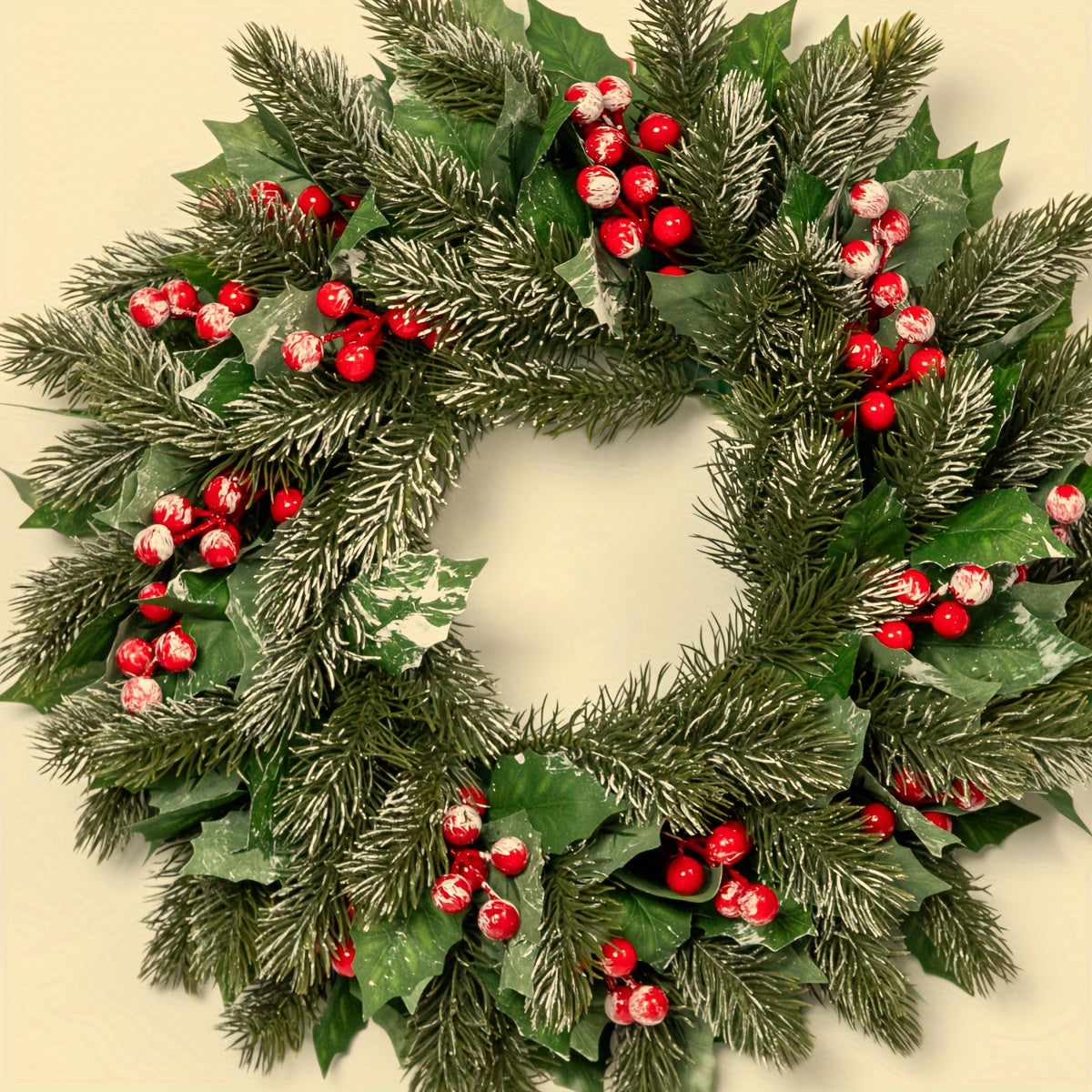 16 Inch Christmas Wreath, Christmas Decoration for Holiday Home Party