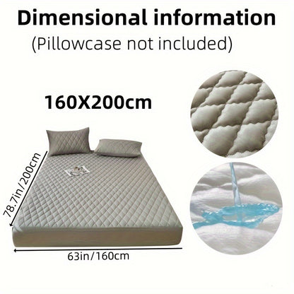 1pc Soft and Comfortable Waterproof Layered Mattress Protector, Solid Color Bedding Mattress Cover, Fitted Sheet Only for Bedroom Guest Room