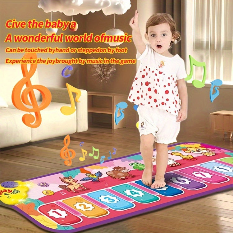 Children's Music Play Mat, Piano Dance Mat with Animal Touch, Gifts for Boys and Girls