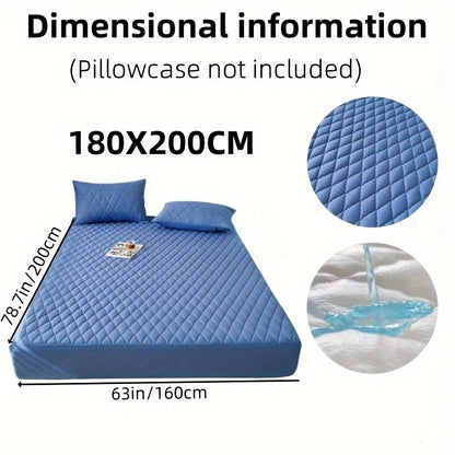 1pc Soft and Comfortable Waterproof Layered Mattress Protector, Solid Color Bedding Mattress Cover, Fitted Sheet Only for Bedroom Guest Room