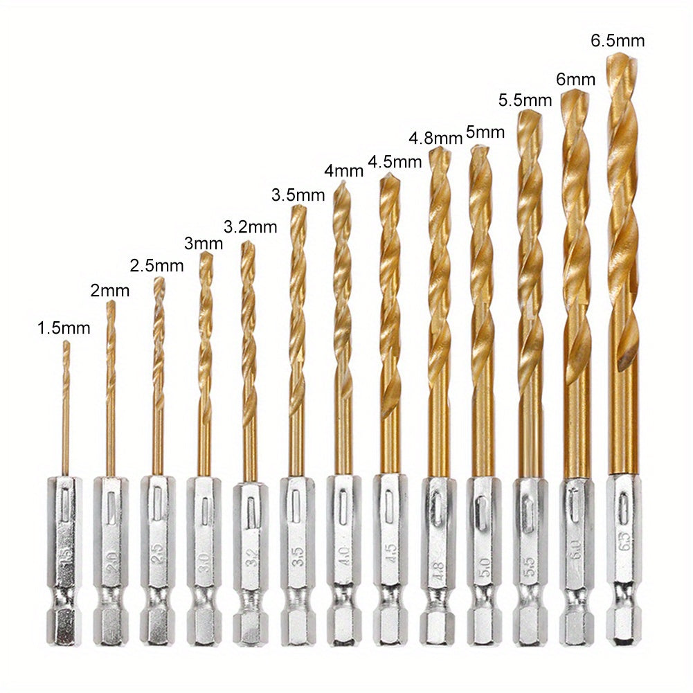 Woodworking Bearing Steel 135 Degree Tip Angle 1.5-10mm Twisted Drill Bit Set