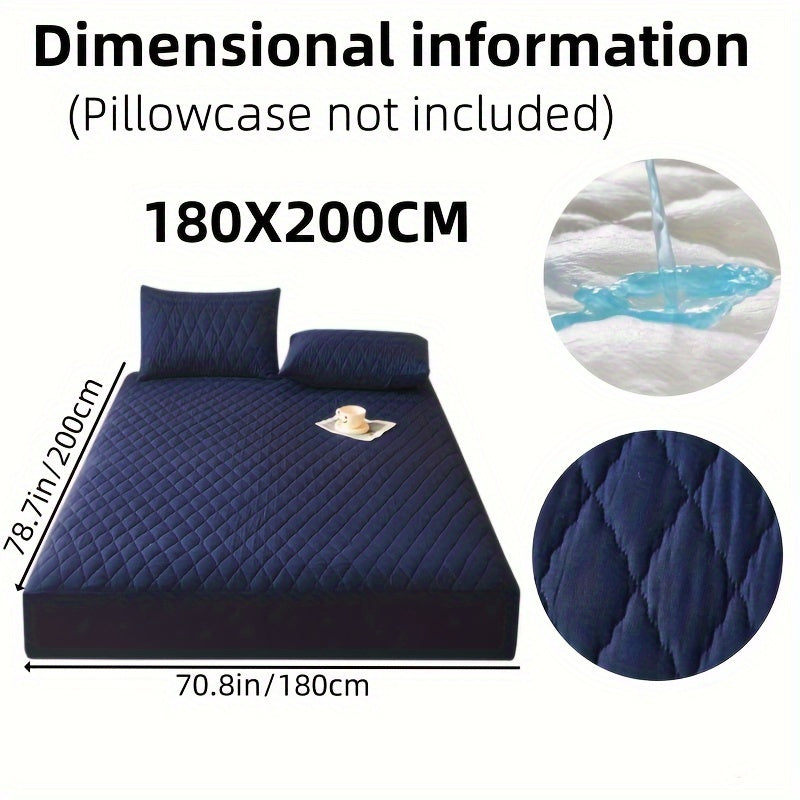 1pc Soft and Comfortable Waterproof Layered Mattress Protector, Solid Color Bedding Mattress Cover, Fitted Sheet Only for Bedroom Guest Room