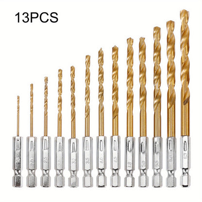 Woodworking Bearing Steel 135 Degree Tip Angle 1.5-10mm Twisted Drill Bit Set